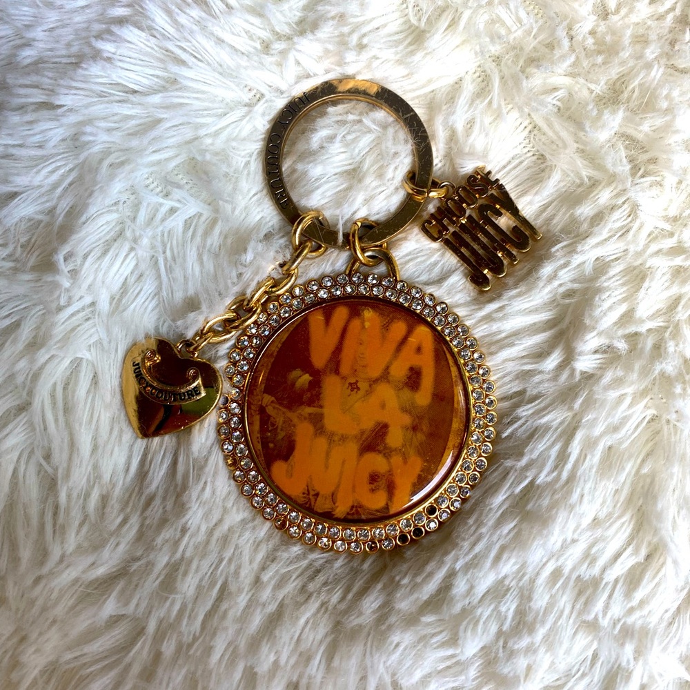 Gold Juicy Couture Keychain with Rhinestones